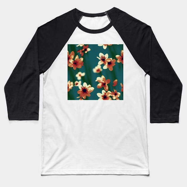 Beautiful Stylized Pink Flowers, for all those who love nature #198 Baseball T-Shirt by Endless-Designs